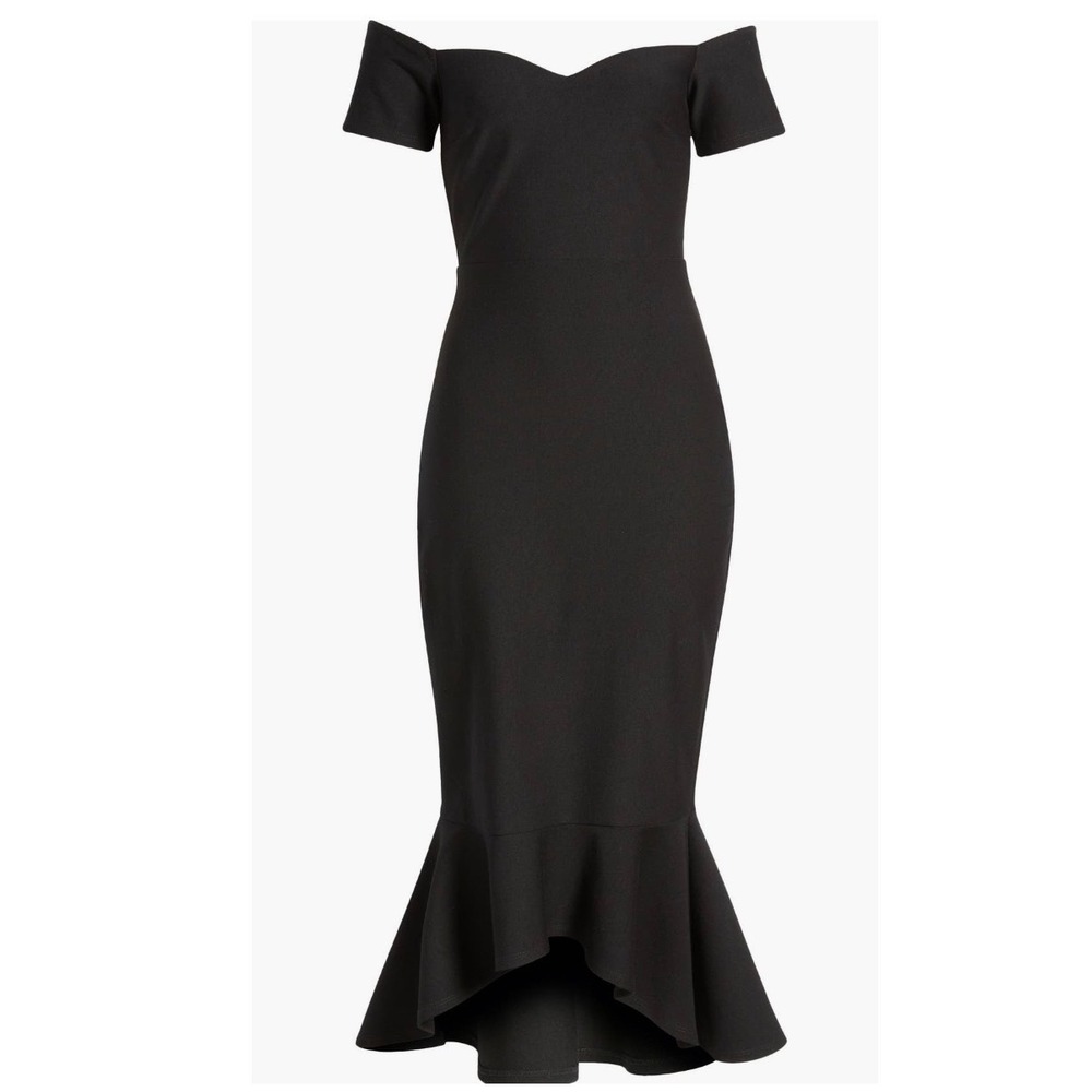 Lulus How Much I Care Off the Shoulder Dress Mermaid Ruffle Hi-Low Size XS - Picture 14 of 14